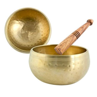 Hand Hammered Brass Tibetan Meditation Singing Bowl - 5 inch