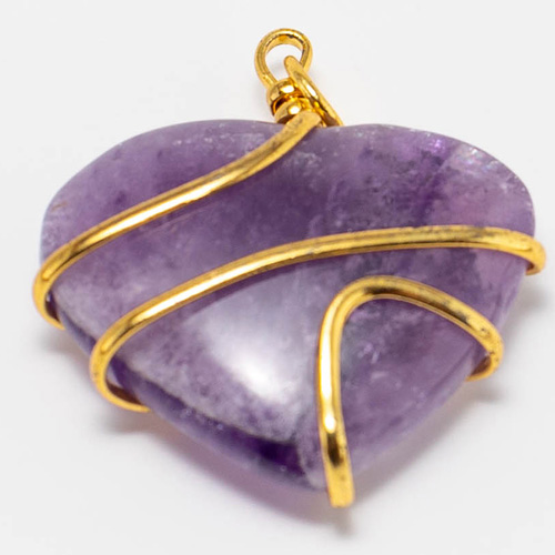 Gold Wrapped Amethyst Pendant