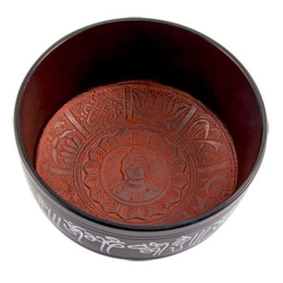 Red Lord Buddha Tibetan Meditation Singing Bowl - 7 inch