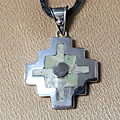 Chakana Necklace with Stone Inlay