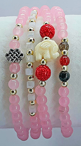 Women's Rose Quartz 4-Wrap Bracelet
