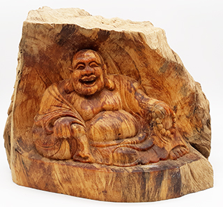 Carved Laughing Buddha