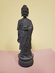 Carved Wood Standing Buddha
