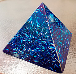 Large Blue Pyramid Orgonite